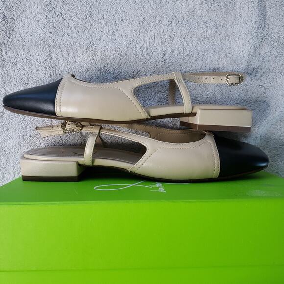 Sam Edelman Kara Slingback Womens 7.5 Beige Black Chiccore Old Money Style - Picture 4 of 8